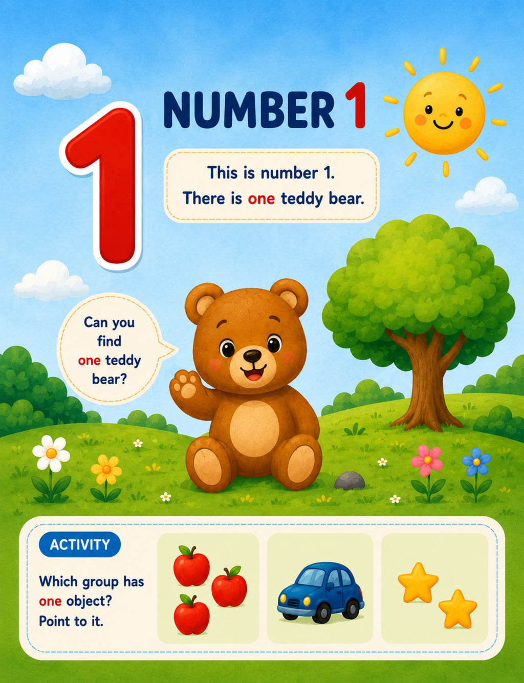 Original number 1 activity from My Number Fun Book