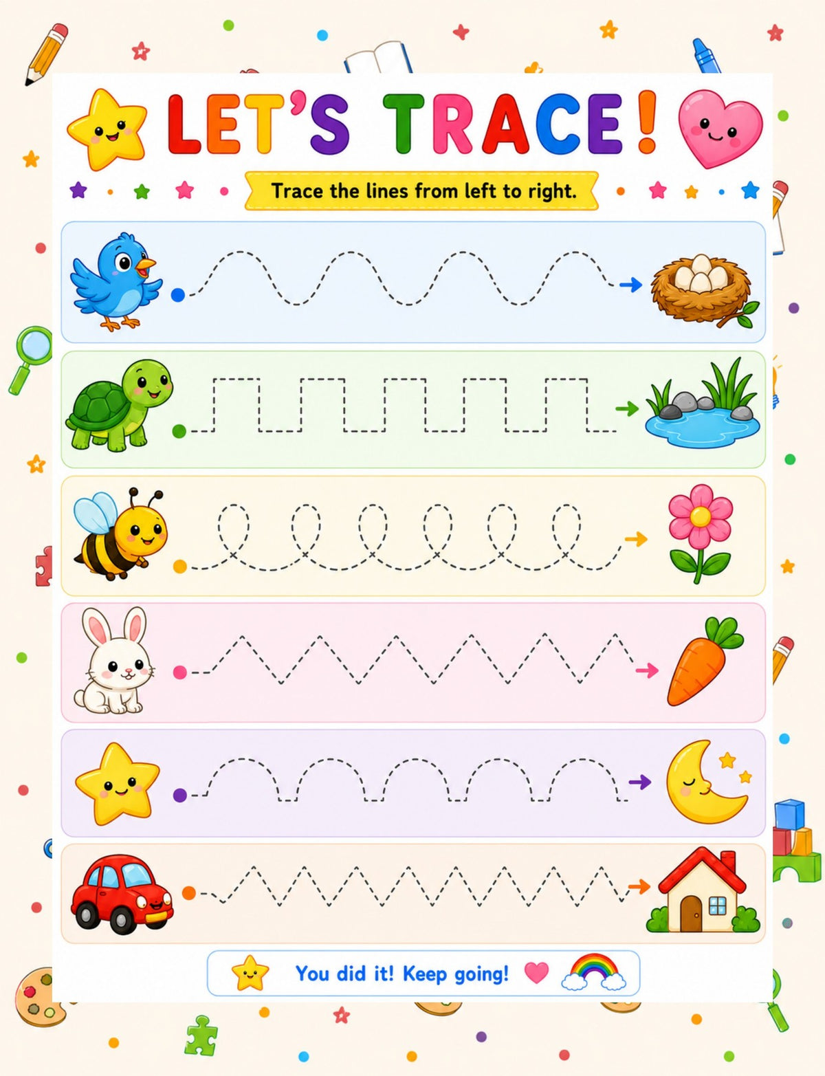 Original tracing activity from Big Activity Adventure ages 3 to 5