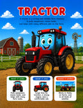 Original tractor learning page from Farm Machines and Farm Vehicles Activity Book