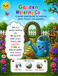 Original watering can learning page from My First Garden Tools Activity Book