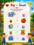 Original big and small activity page from My First Opposites Activity Book