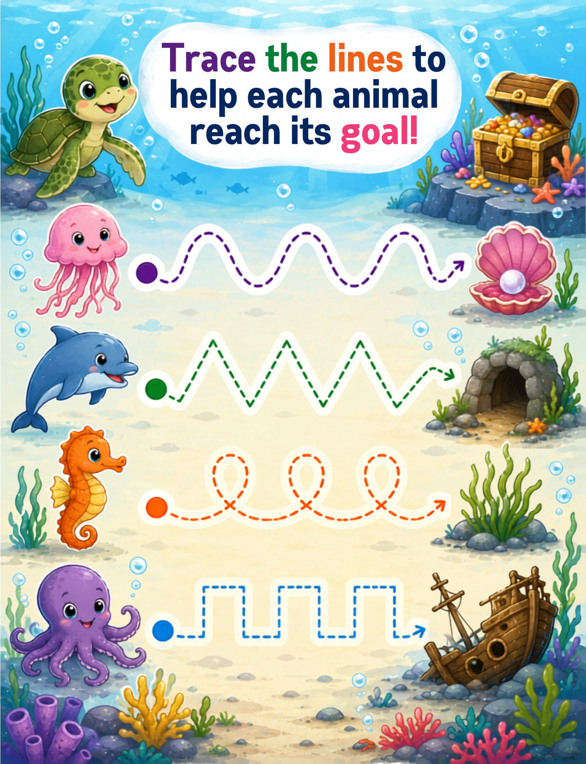 Original underwater tracing activity from Trace and Shine