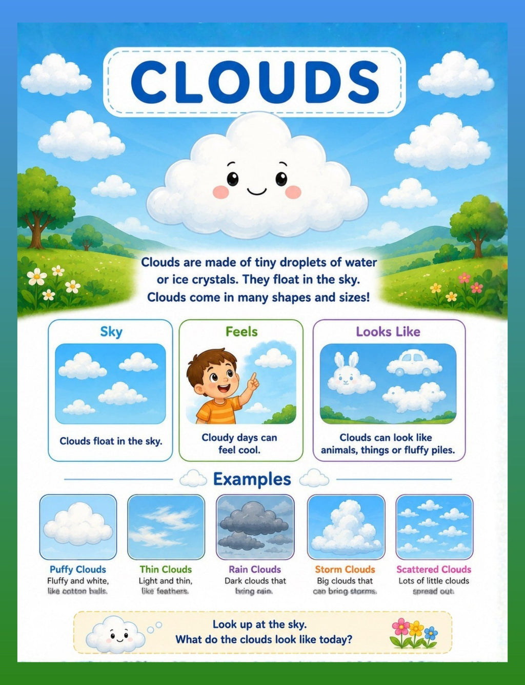 Original learning or coloring page from My First Weather Activity Book